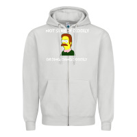 Dove Grey ned flanders Zipper Hoodie - artisFamous