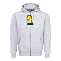 Heather Grey ned flanders Zipper Hoodie - artisFamous