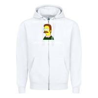 White ned flanders Zipper Hoodie - artisFamous