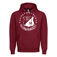 Burgundy millonarios futbol Zipper Hoodie - artisFamous