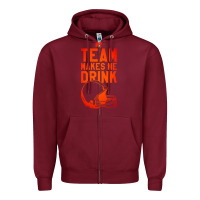 Burgundy my team makes me drink Zipper Hoodie - artisFamous