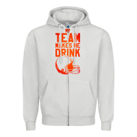 Dove Grey my team makes me drink Zipper Hoodie - artisFamous