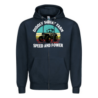 Navy diddly squat farm speed and power Zipper Hoodie - artisFamous