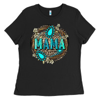 Black Mama with gemstone leopard Mother's Day Ladies Tee - FaDigitalArtStudio