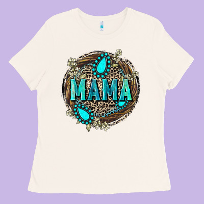 Mama With Gemstone Leopard Mother's Day Ladies Tee Designed By Fadigitalartstudio