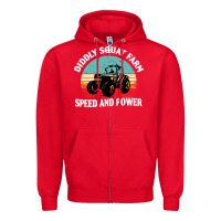 Red diddly squat farm speed and power Zipper Hoodie - artisFamous