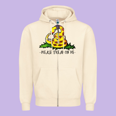 Please Tread On Me Zipper Hoodie Designed By Artisfamous