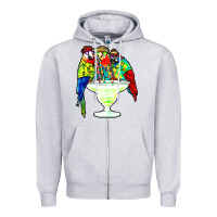 Parrots Drinking Margarita Hawaiian Zipper Hoodie | Teevron