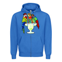 True Royal parrots drinking margarita hawaiian Zipper Hoodie - artisFamous