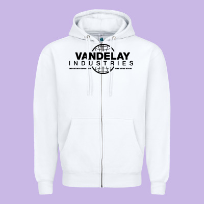 Vandelay Industries Zipper Hoodie Designed By Artisfamous