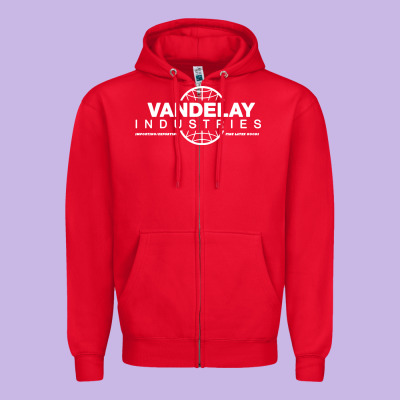 Vandelay Industries Zipper Hoodie Designed By Artisfamous