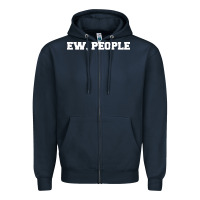 Navy Ew people Zipper Hoodie - artisFamous