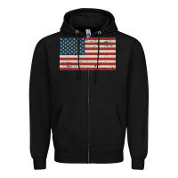 Black american flag Zipper Hoodie - artisFamous