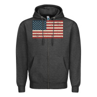 Charcoal Heather american flag Zipper Hoodie - artisFamous