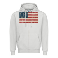 Dove Grey american flag Zipper Hoodie - artisFamous