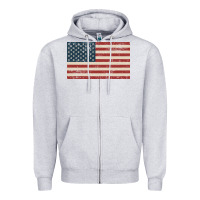 Heather Grey american flag Zipper Hoodie - artisFamous