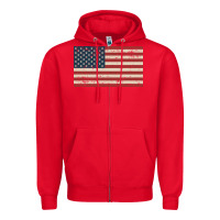 Red american flag Zipper Hoodie - artisFamous