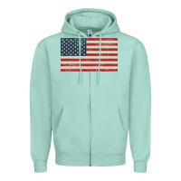 Seafoam american flag Zipper Hoodie - artisFamous
