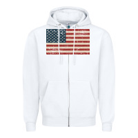 White american flag Zipper Hoodie - artisFamous