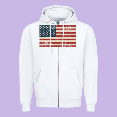 American Flag Zipper Hoodie Designed By Artisfamous
