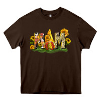 Chocolate Brown Mom gnome sunflower Heavy Core Tee - CowGirlArtShop