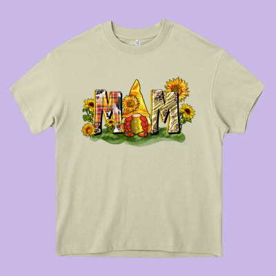 Mom Gnome Sunflower Heavy Core Tee Designed By Cowgirlartshop