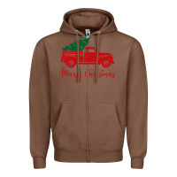Chestnut vintage red truck with christmas Zipper Hoodie - artisFamous