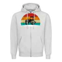 Dove Grey vintage tractor Zipper Hoodie - artisFamous