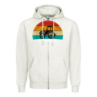 Oatmeal Heather vintage tractor Zipper Hoodie - artisFamous