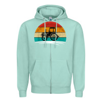 Seafoam vintage tractor Zipper Hoodie - artisFamous