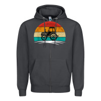 Smoke vintage tractor Zipper Hoodie - artisFamous