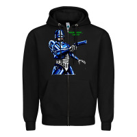 Black 8bit robocop Zipper Hoodie - artisFamous