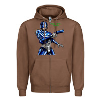 Chestnut 8bit robocop Zipper Hoodie - artisFamous