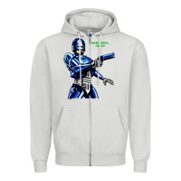 Dove Grey 8bit robocop Zipper Hoodie - artisFamous