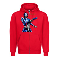 Red 8bit robocop Zipper Hoodie - artisFamous