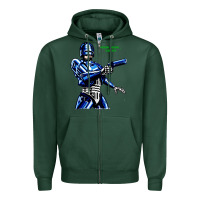 Sports Green 8bit robocop Zipper Hoodie - artisFamous