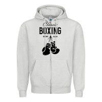 Dove Grey boxing gym classic Zipper Hoodie - artisFamous