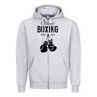Heather Grey boxing gym classic Zipper Hoodie - artisFamous