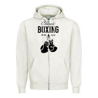 Oatmeal Heather boxing gym classic Zipper Hoodie - artisFamous