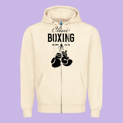 Boxing Gym Classic Zipper Hoodie Designed By Artisfamous