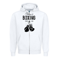 White boxing gym classic Zipper Hoodie - artisFamous