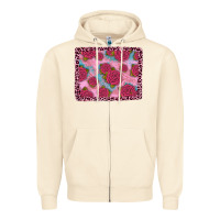 Pink Rose Leopard Background Zipper Hoodie | Teevron