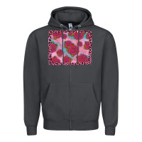 Smoke pink rose leopard background Zipper Hoodie - JahusDesignShop