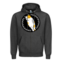 Charcoal Heather calico cat Zipper Hoodie - artisFamous