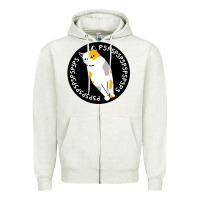 Oatmeal Heather calico cat Zipper Hoodie - artisFamous