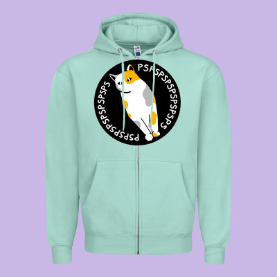 Calico Cat Zipper Hoodie Designed By Artisfamous