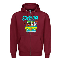Burgundy scooby doo Zipper Hoodie - artisFamous