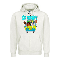 Oatmeal Heather scooby doo Zipper Hoodie - artisFamous