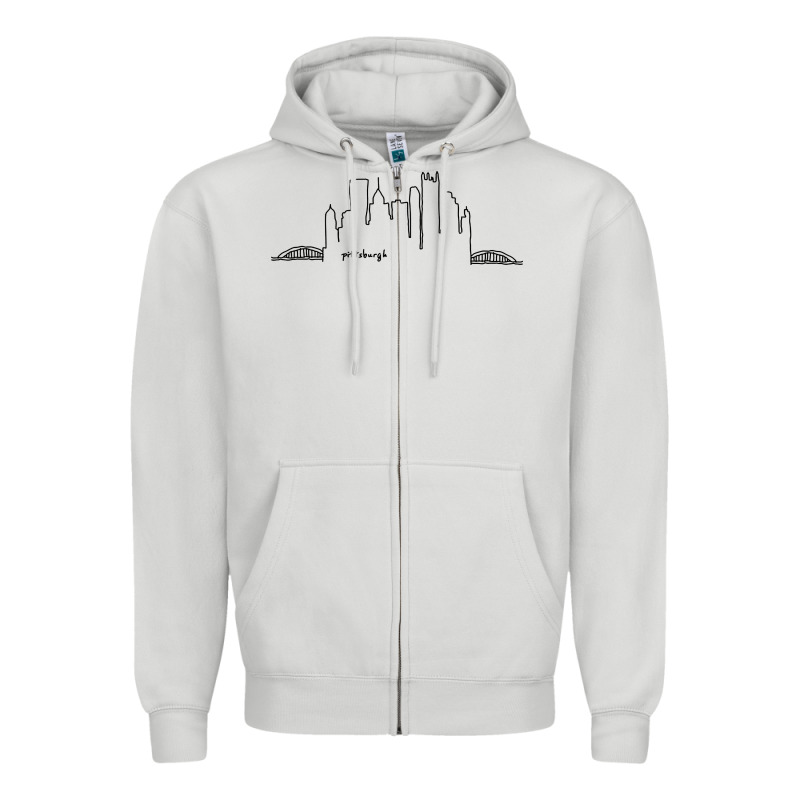 Pittsburgh Skyline City Zipper Hoodie by artisFamous | Teevron