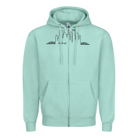 Seafoam pittsburgh skyline city Zipper Hoodie - artisFamous